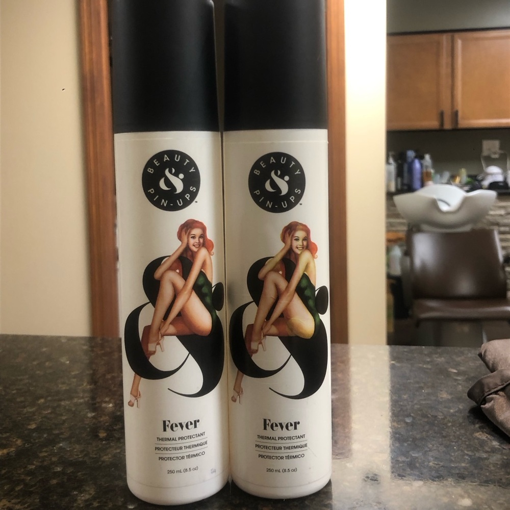 2 full sized bottles of Beauty & Pin-ups Fever thermal protectant 8.5oz each.